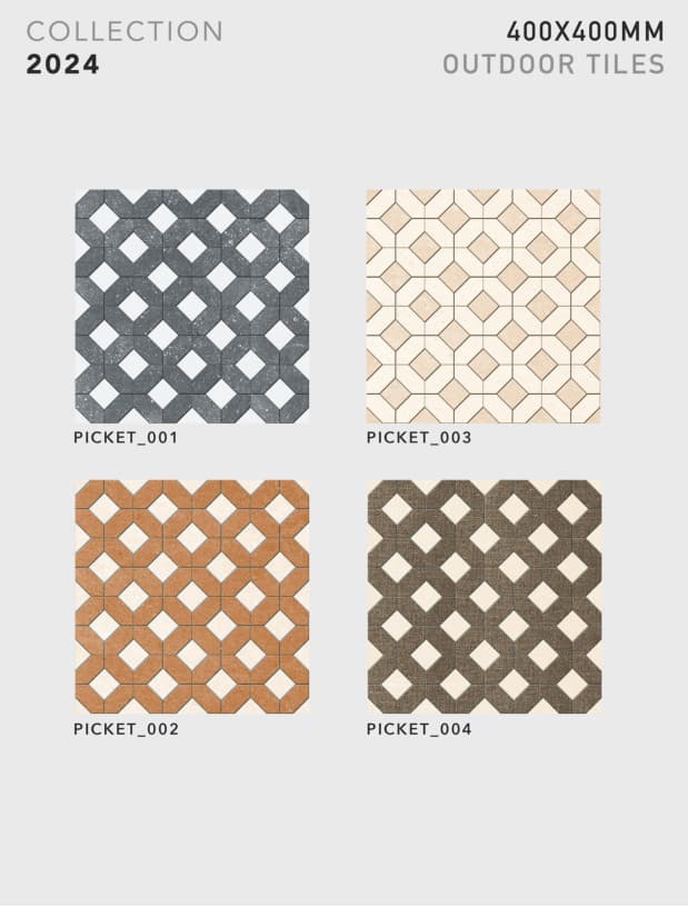 Picket 400x400mm outdoor tile