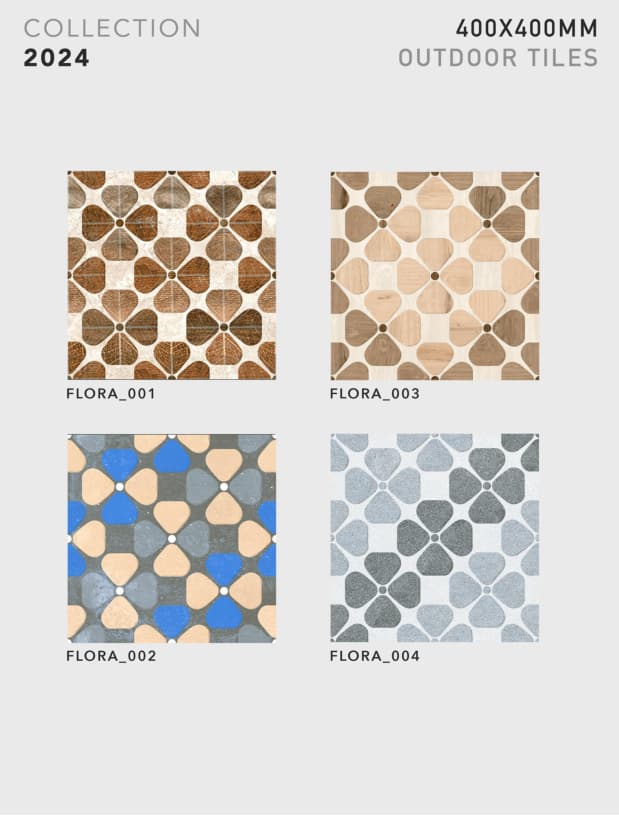 Flora 400x400mm outdoor tile