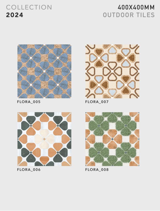 Flora 400x400mm outdoor tile