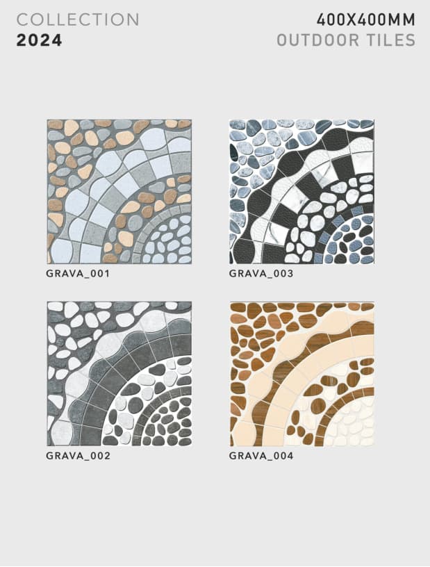 Grava 400x400mm outdoor tile
