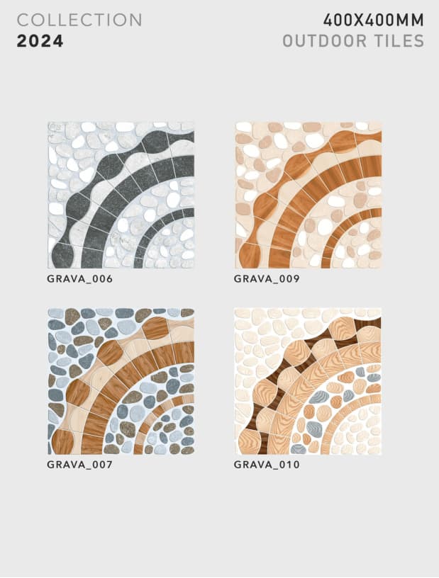 Grava 400x400mm outdoor tile