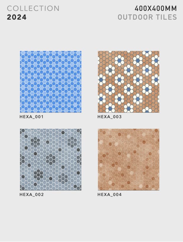 Hexa 400x400mm outdoor tile
