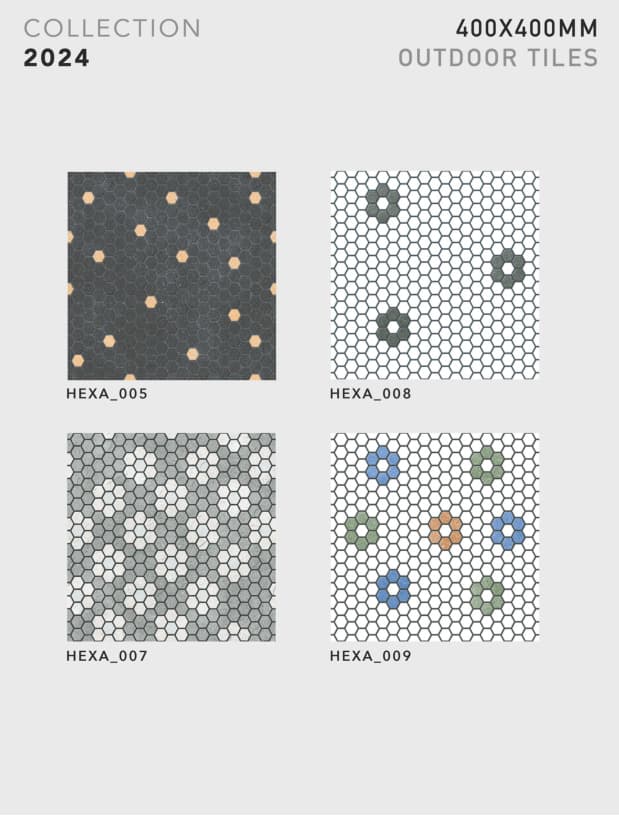 Hexa 400x400mm outdoor tile
