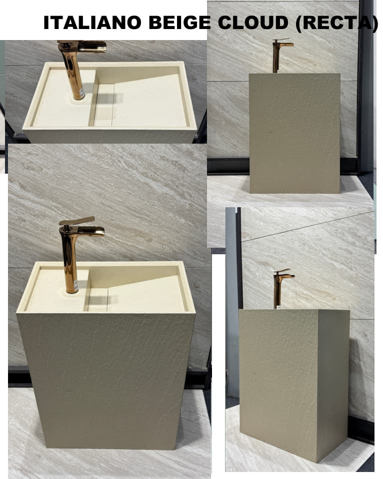 Handmade Floor Mount Italiano Beige Cloud (Recta)