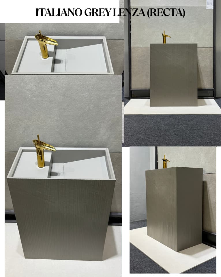 Handmade Floor Mount Italiano Grey Lenza (Recta)