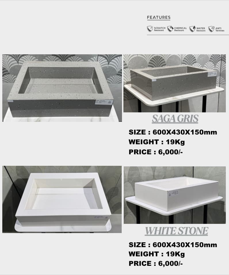 Handmade Table Top White Stone