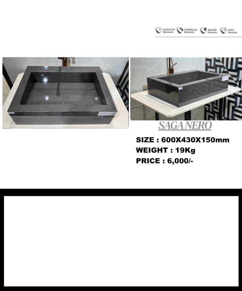 Handmade Table Top Saga Nero